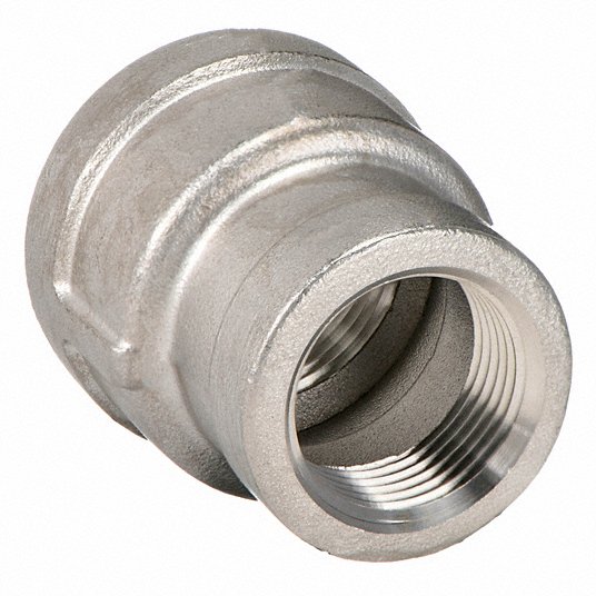 Grainger Approved Reducing Coupling, 316 Stainless Steel, 1Inch x 3/4Inch Fitting Pipe Size, Female NPT x Female NPT 1 X 3/4 150 RC 316