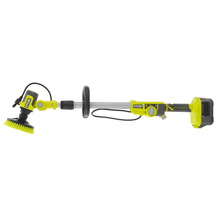 ريوبي فرشاة تنظيف لاسلكية تلسكوبية تعمل بالماء، 18 فولت، رأس 15 سم، طول 1~1.4 متر، وزن 3.8 كجم RWTS18-0
