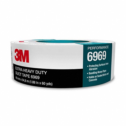 3M Duct Tape,Std Duty, 2 inch x 60 yd, Silver, Continuous Roll, Pack Qty, 1 6969