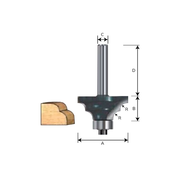 Makita Accessories, Router Bits - Double Round Bit, 6mm D-12784