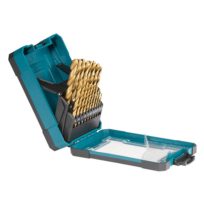 Makita Metal Drill Bit Set, 19 Piece, Size 1.0 ~ 10.0 mm, HSS-TiN D-72229