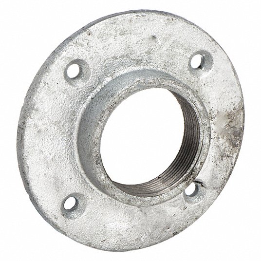 Grainger Approved Pipe Flange, Floor Flange, Malleable Iron, 1Inch Pipe Size 5P969