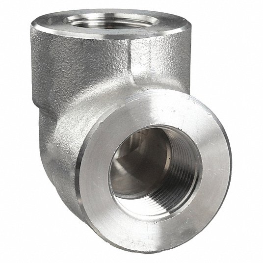 Grainger Approved 90° Elbow, 316 Stainless Steel, 3/4Inch x 3/4Inch Fitting Pipe Size, Female NPT x Female NPT 2TY90