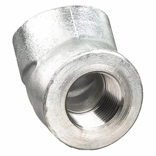 Grainger Approved 45 Degree Elbow: 2 x 2Inch, Forged Steel, Female NPT x Female NPT, Class 3000 1MPE8