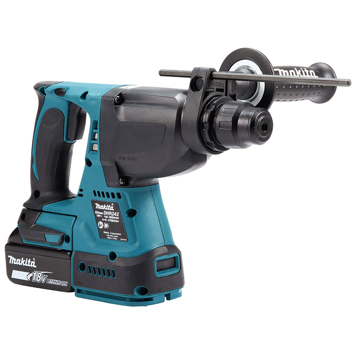 Makita Cordless Rotary Hammer, 18V, 3 Operation Modes, 0 ~ 950 rpm, 2.6kg DHR242RFE