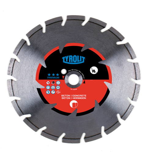 Tyrolit Premium Diamond Cutting Disc, Premium, 20Inch, 500x3.6x25.4 mm, for Concrete 574857