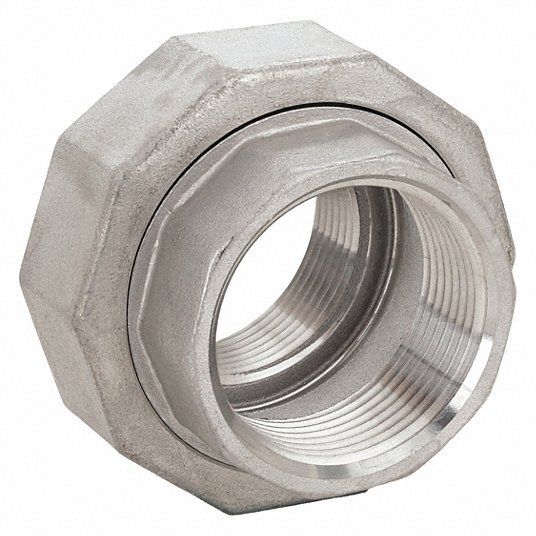 Grainger Approved Union, 316 Stainless Steel, 2 in x 2 in Fitting Pipe Size, Female NPT x Female NPT, Class 150 2 150 UNION 316