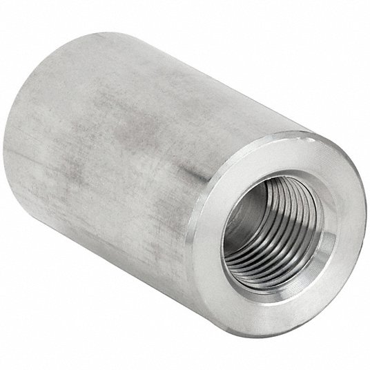 Grainger Approved Reducing Coupling, 304 Stainless Steel, 1Inch x 3/4Inch Fitting Pipe Size, Female NPT x Female NPT 2UA87