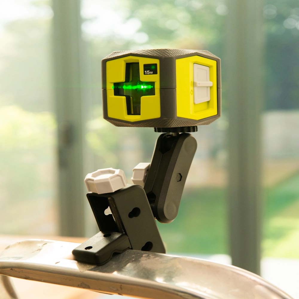 Ryobi 15M Green Cross line Laser, Automatic Self-Leveling, 0.4kg RBCLLG1