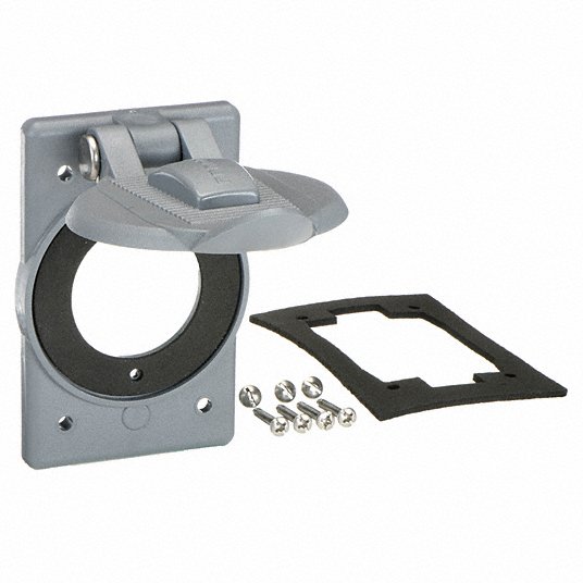 WIRING DEVICE-KELLEMS, Weatherproof Cover, 4 1/2 in Height, 2 3/4 in Width, Number of Gangs 1 WP1