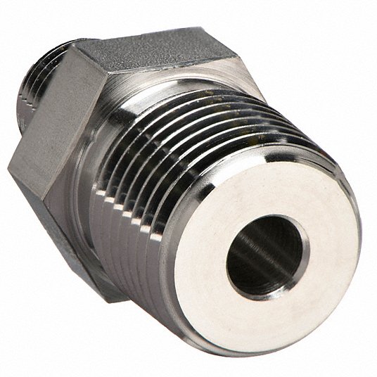 Hex Long Nipple, 316 Stainless Steel, 1/2 in x 1/4 in Fitting Pipe Size, Male NPT x Male NPT 1DGA2