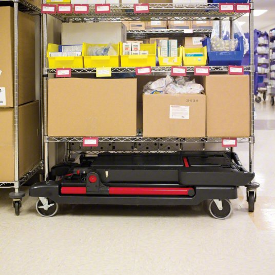 Rubbermaid Foldable Trolley, 180kg Load, with Flush Plastic Shelf & Platform FG430000BLA
