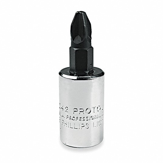 Proto Socket Bit, Insert Length 1 in, Replaceable Insert No, Tip Size #3, Tip Style Phillips J5242