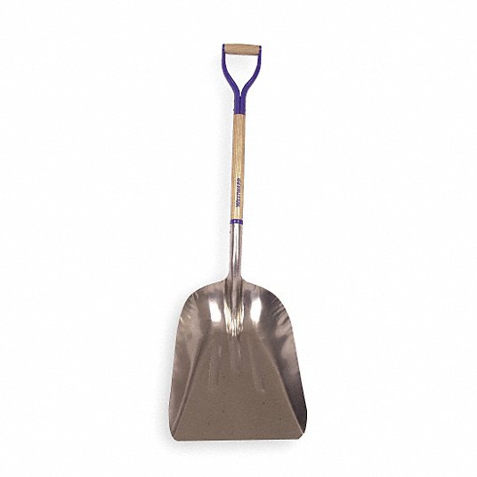 Westward Grain Scoop, 29 1/2 inch Handle Length, Aluminum, 13 3/8 inch Blade Width, 18 3/4 inch Blade Length, D-Grip 1WG35