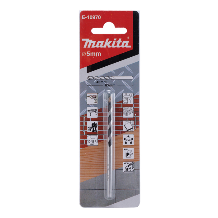 Makita Multipurpose Drill Bit With Straight Shank, 5 x 85mm E-10970