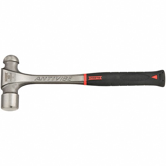 Proto Ball Pein Hammer, Steel, Steel, 32 oz Head Wt, 1 5/8 inch Face Diameter, 15 in Overall Length, Textured Grip J1332AVP