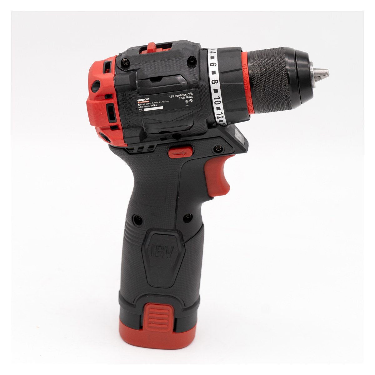 Winkko Cordless Brushless Drill, 20V, 1700 rpm, 60 Nm HCD161BL