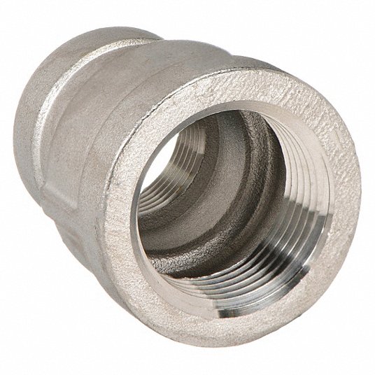 Grainger Approved Reducing Coupling, 316 Stainless Steel, 1Inch x 3/4Inch Fitting Pipe Size, Female NPT x Female NPT 1 X 3/4 150 RC 316