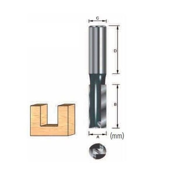 Makita Accessories, Router Bits - Straight Bit (12mm) D-13524