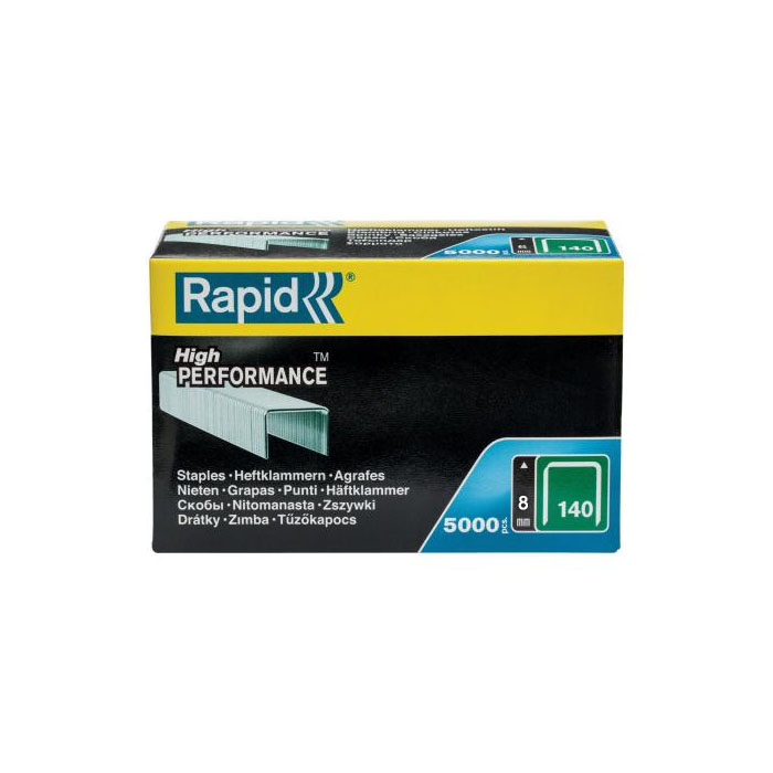 Rapid Staple Gun Staples (flatwire), Leg Length 10 mm, No.140, 5000 Pieces, Galvanized 11910711