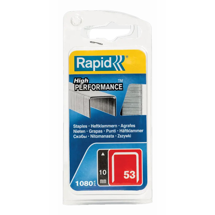 Rapid Staple Gun Staples (Fine Wire), Leg Length 10 mm, No.53, 1080 Pieces, Galvanized 40109504