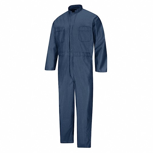 Arab Pro Static Controlled Coverall, L ( 42 1/2 inch x 53 inch ), Navy, Regular, Polyester, Zipper CK44NVRGL