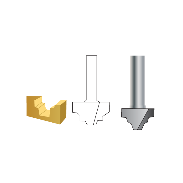 Makita Accessories, Router Bits - Classic Plunge Cut Bit, 8mm D-48206