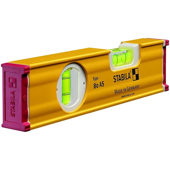 Stabila Spirit Level 20cm, 2 Vials, Type 80 AS, Made In Germany 19565