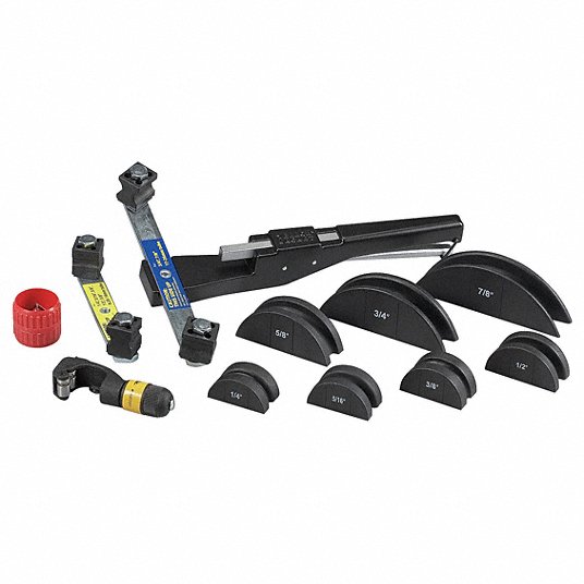 Tube Bender Set One Handed, Bending Capacity 3/8, 1/2, 5/8, 3/4, 7/8 Inch