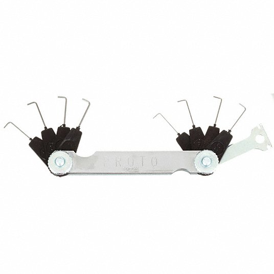 Proto Spark Plug Gap Gauge Set, Thickness Range 0.02 in to 0.04 in, Number of Feeler Blades 9 J000K