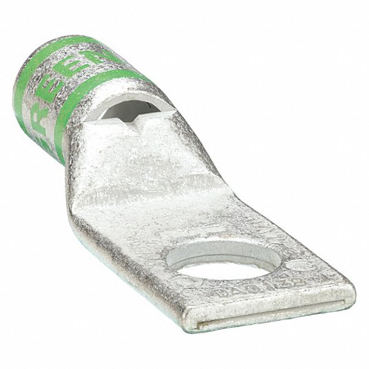 Grainger Approved One-Hole Lug Compression Connector, Straight Barrel, Cable Size 1 AWG, Standard 24C353
