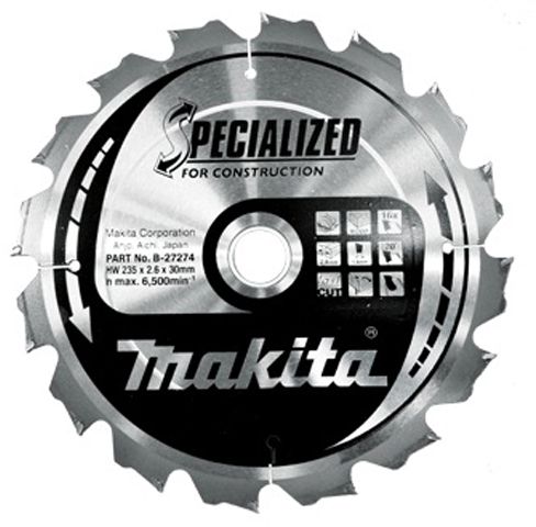 Makita Blade for wood, 235MM B-27274