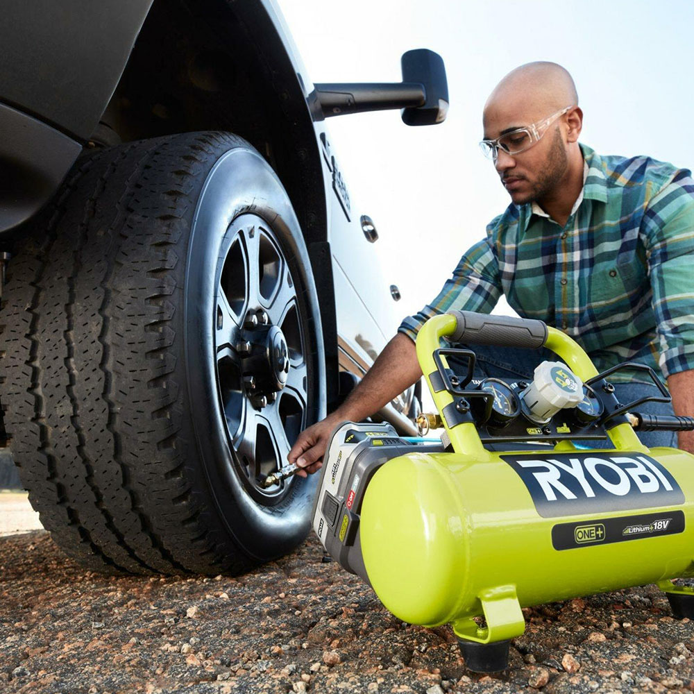 ريوبي ضاغط هواء لاسلكي 18 فولت، 120 رطل لكل بوصة مربعة (8.3 بار) R18AC-0