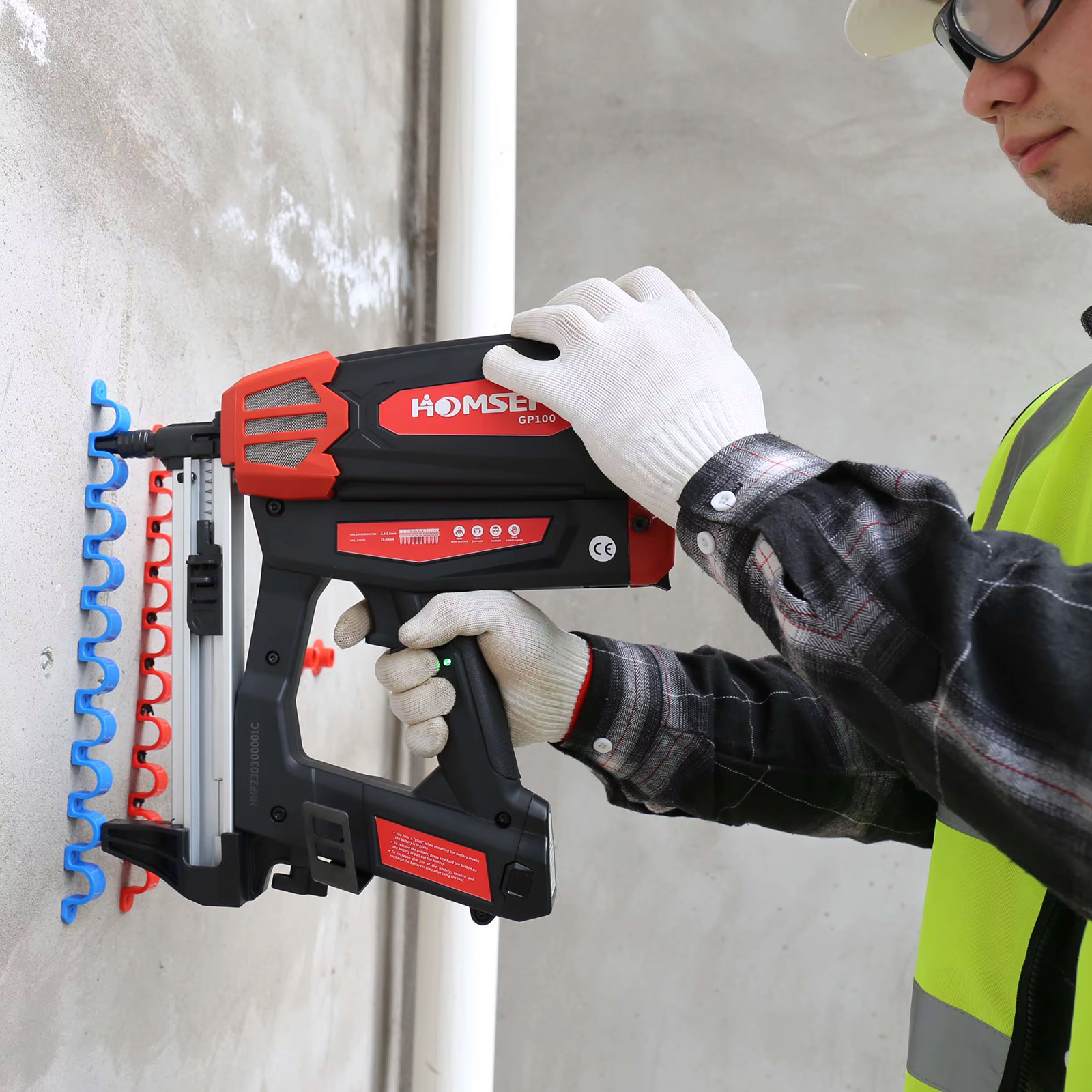 Concrete Gas Nail Gun, Nail Length 16mm~40mm, Magazine Capacity 40pcs, 3.6kg