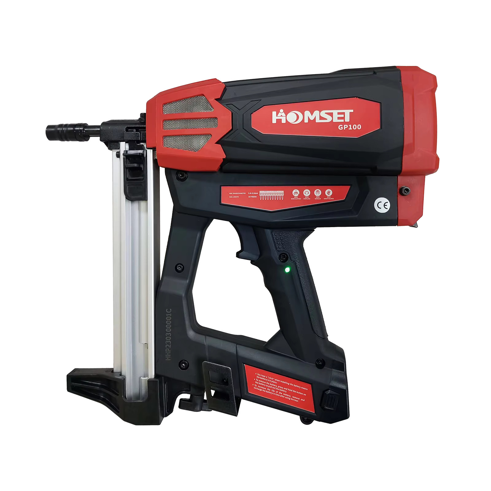 Concrete Gas Nail Gun, Nail Length 16mm~40mm, Magazine Capacity 40pcs, 3.6kg