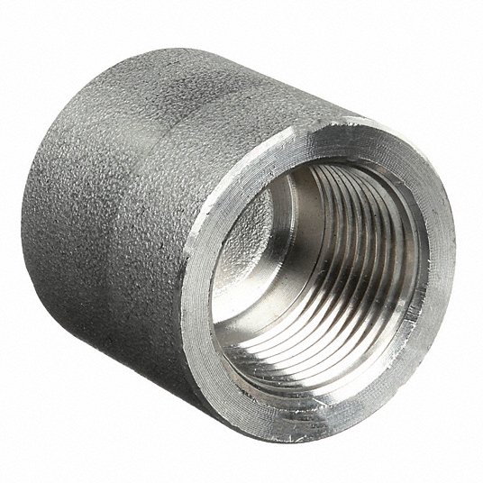 Grainger Approved Round Cap, 316L Stainless Steel, 1Inch Fitting Pipe Size, Female NPT, Class 3000, 1 5/8Inch Overall Lg S4036C 010