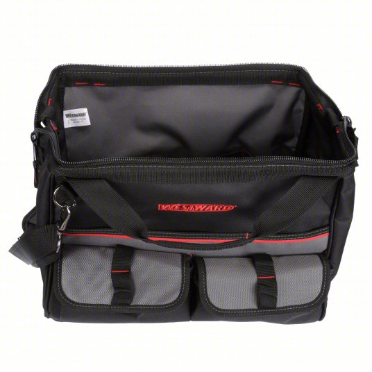 Westward Tool Bag, Polyester, 21 Pockets, 16-inch Overall Width, 8 1/4 inch Overall Depth, Black 32PJ37