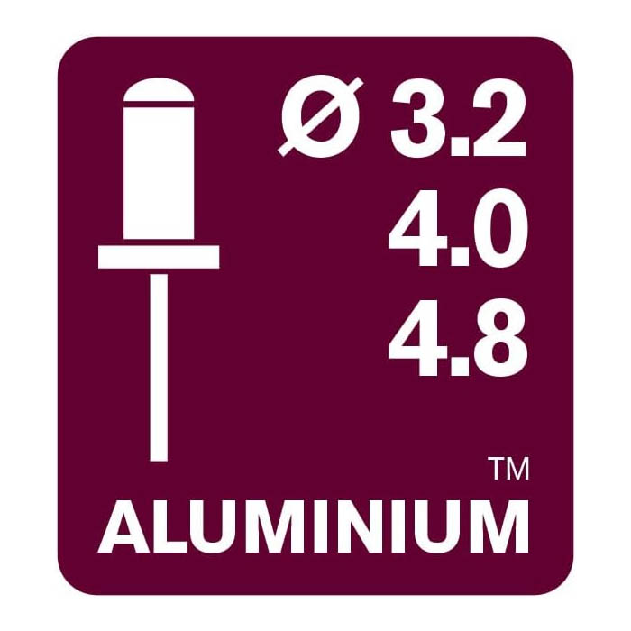 RAPID Hand Riveter, Rivet Heads 3.2 , 4.0 , 4.8 mm, For Aluminium RP10