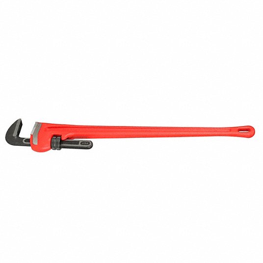 Ridgid Straight Pipe Wrench, Cast Iron, Jaw Capacity 6 inch, Serrated, Overall Length 48 inch, I-Beam 31040