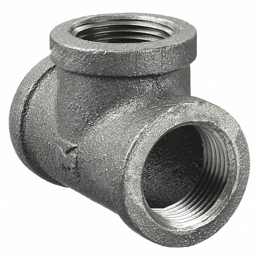 Grainger Approved Tee: Malleable Iron, 1 1/2 in x 1 1/2 in x 1 1/2 in Pipe Size, Class 150 5P482