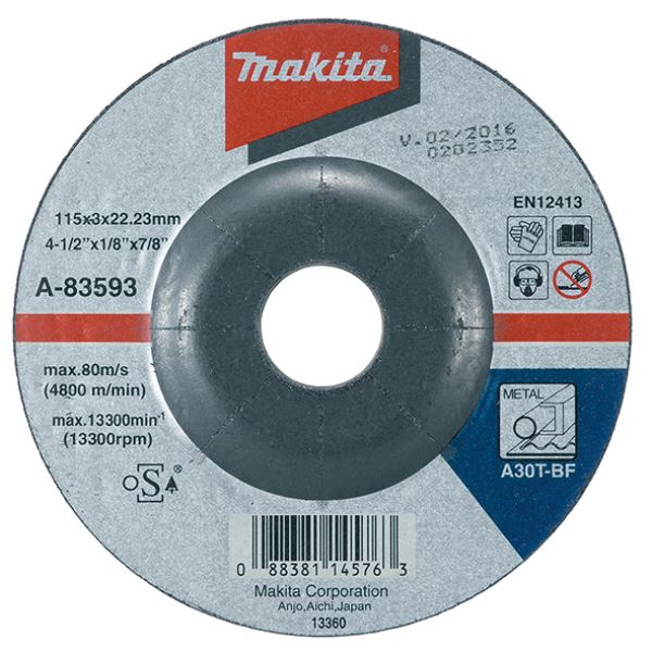 Makita 19 Piece Combo Kit: Portable Metal Cut Off, Angle Grinder, Impact Drill, Metal Shear, 15 abrasive, grinding and cutting discs 01-63-STEEL