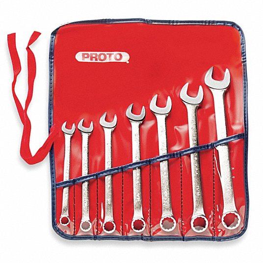 Proto Combination Wrench Set, Satin, Range of Lengths 6 to 11 in J1200HASD