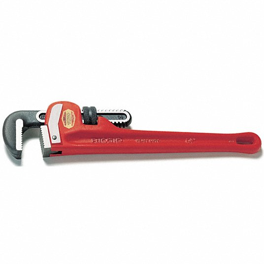 Ridgid Straight Pipe Wrench, Cast Iron, Jaw Capacity 6 inch, Serrated, Overall Length 48 inch, I-Beam 31040