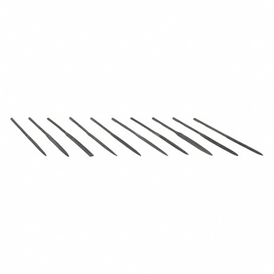 Grainger Approved Swiss Pattern Needle File Set with Natural Finish, 5 1/2 inch, Number of Pieces 10 430