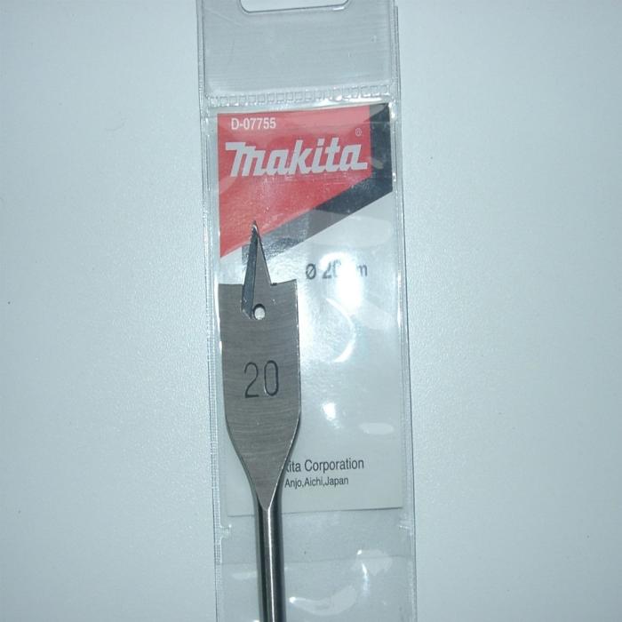 Makita Accessories, Spade(Flat) Bit for wood 20mm D-07755