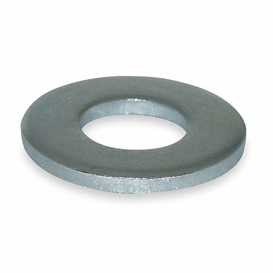Grainger Approved Steel Flat Washer, Zinc Plated Fastener Finish, Fits Bolt Sizes 3/8Inch, Pkg of 100 UST011743