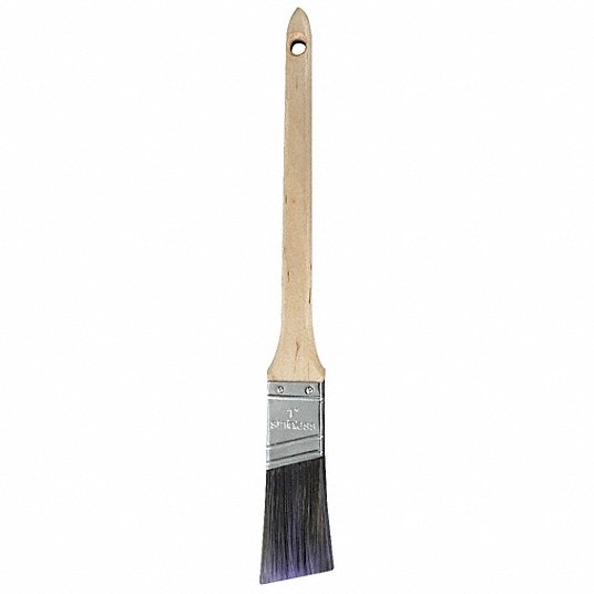 Grainger Approved Paint Brush, Angle Sash Brush, 1 Inch, Synthetic, Polyester 1XRL1