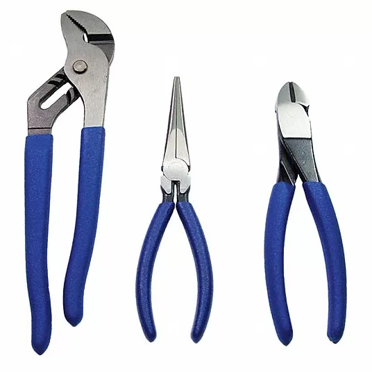 Plier Set, Blue, Fully Polished