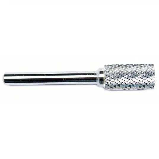 Carbide Bur, Cylinder Shank, Double Cut, 3/8 inch x 3/4 inch Head, 1/4 inch