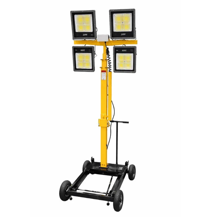 Mobile Light Tower, Height 4.5 meters, Coverage Area 3300 ㎡, 200W x 4 LED Lights